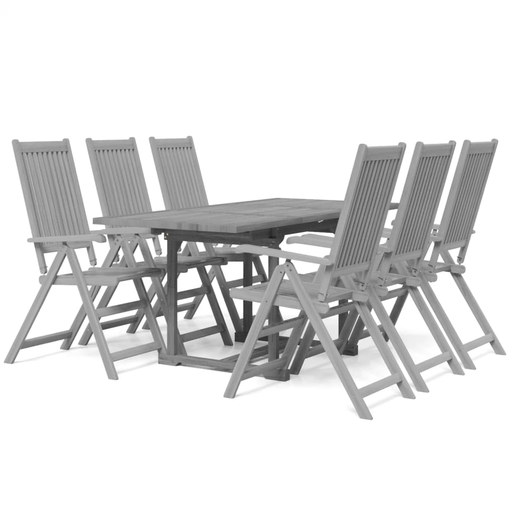 7 Piece Garden Dining Set Solid Wood Acacia