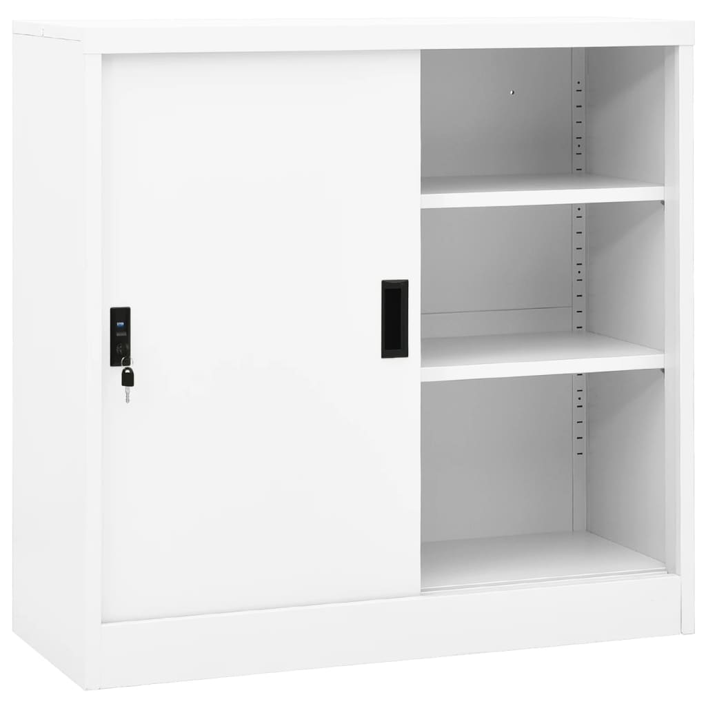 Office Cabinet With Sliding Door 90X40X90 Cm Steel