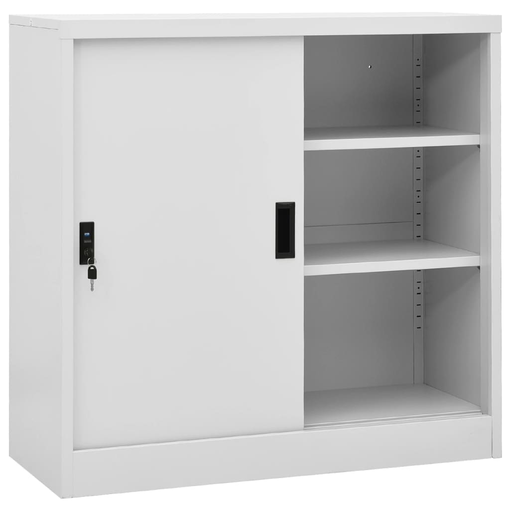 Office Cabinet With Sliding Door 90X40X90 Cm Steel