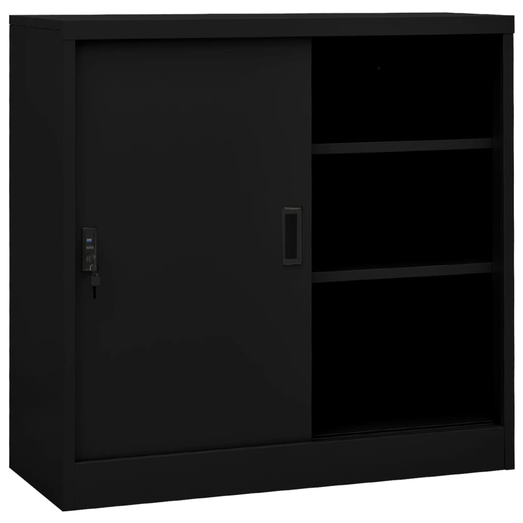 Office Cabinet With Sliding Door 90X40X90 Cm Steel