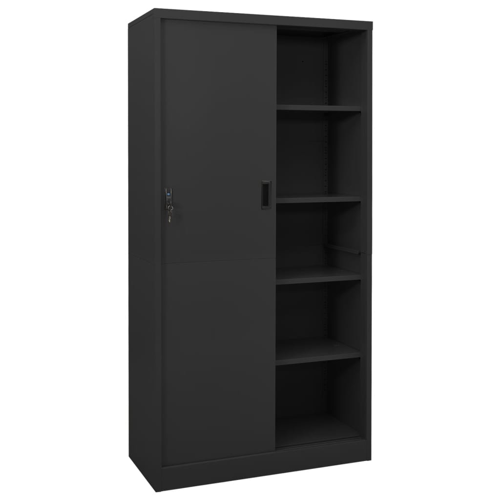 Office Cabinet With Sliding Door 90X40X180 Cm Steel