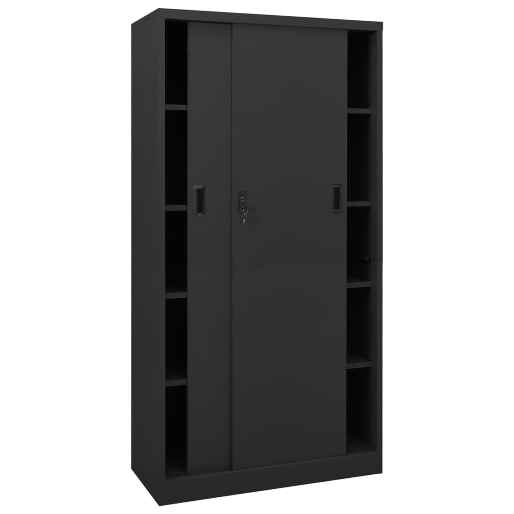 Office Cabinet With Sliding Door 90X40X180 Cm Steel