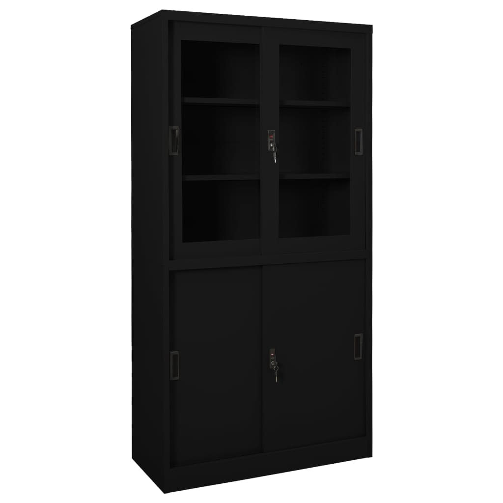 Office Cabinet With Sliding Door 90X40X180 Cm Steel