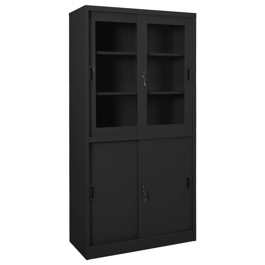 Office Cabinet With Sliding Door 90X40X180 Cm Steel