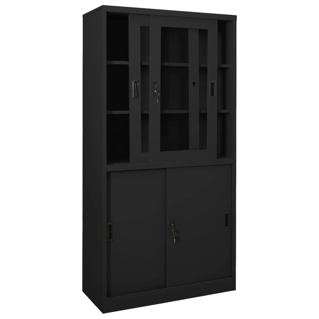 Office Cabinet With Sliding Door 90X40X180 Cm Steel