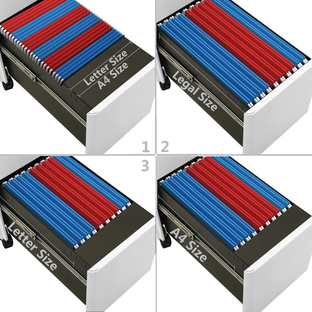 Mobile File Cabinet 30X45X59 Cm Steel