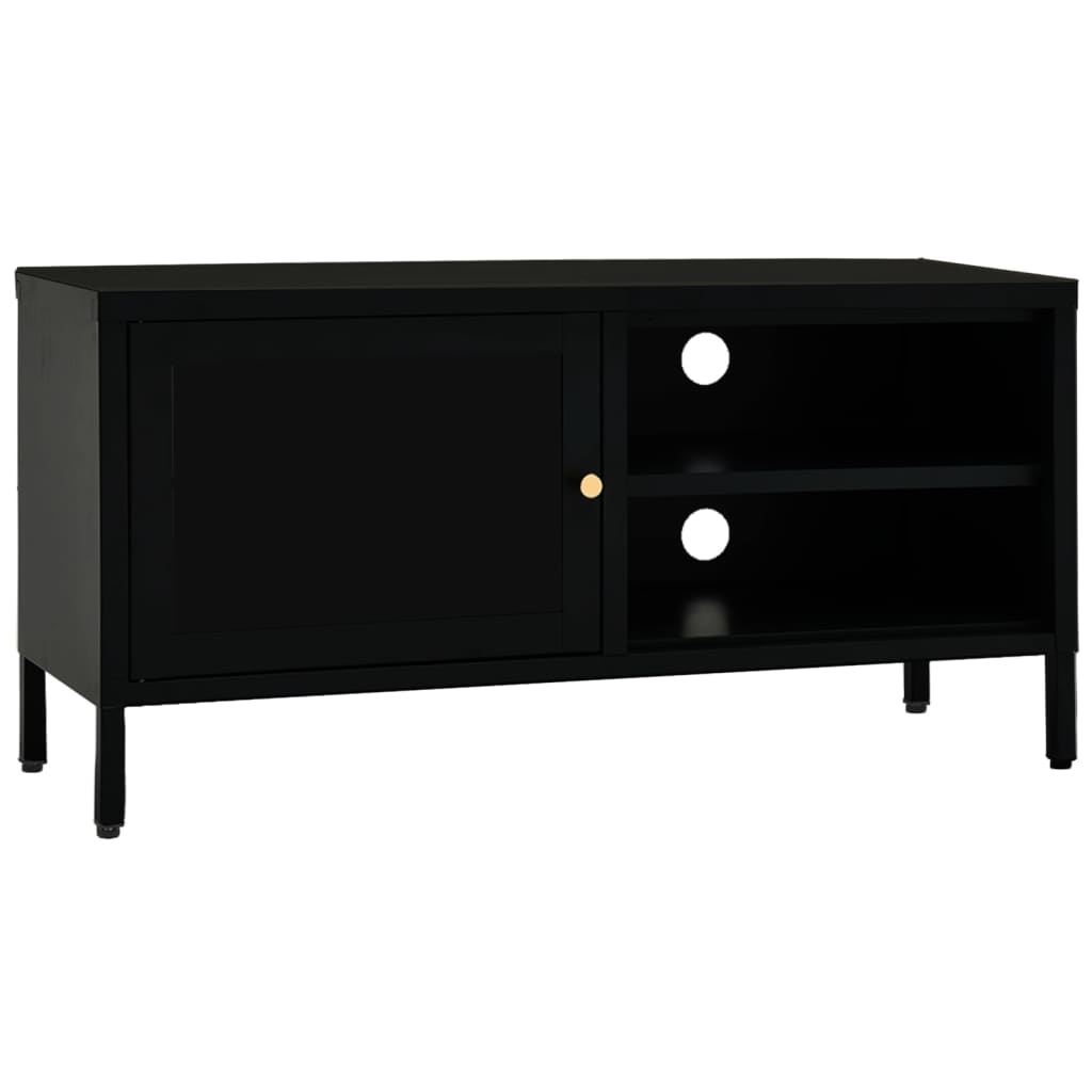 Tv Cabinet 90X30X44 Cm Steel And Glass
