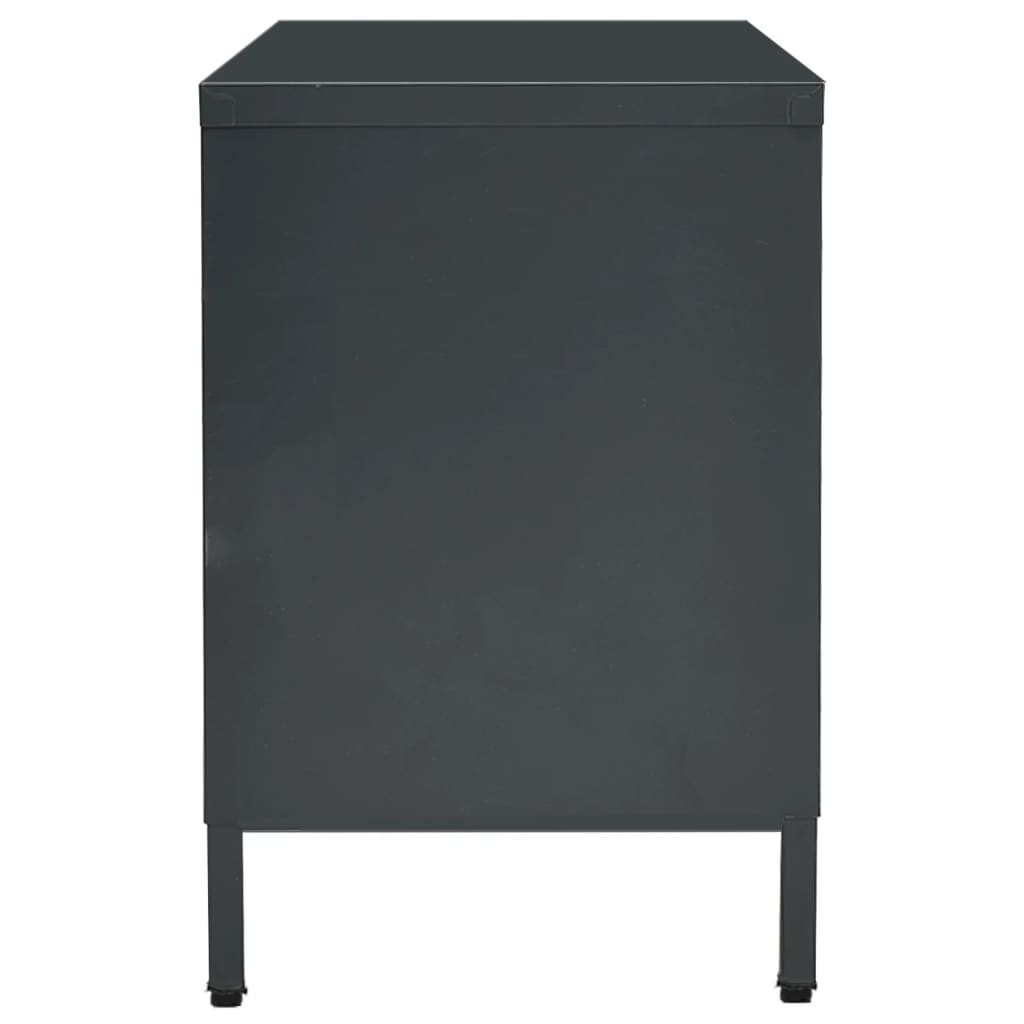 Tv Cabinet 105X35X52 Cm Steel And Glass