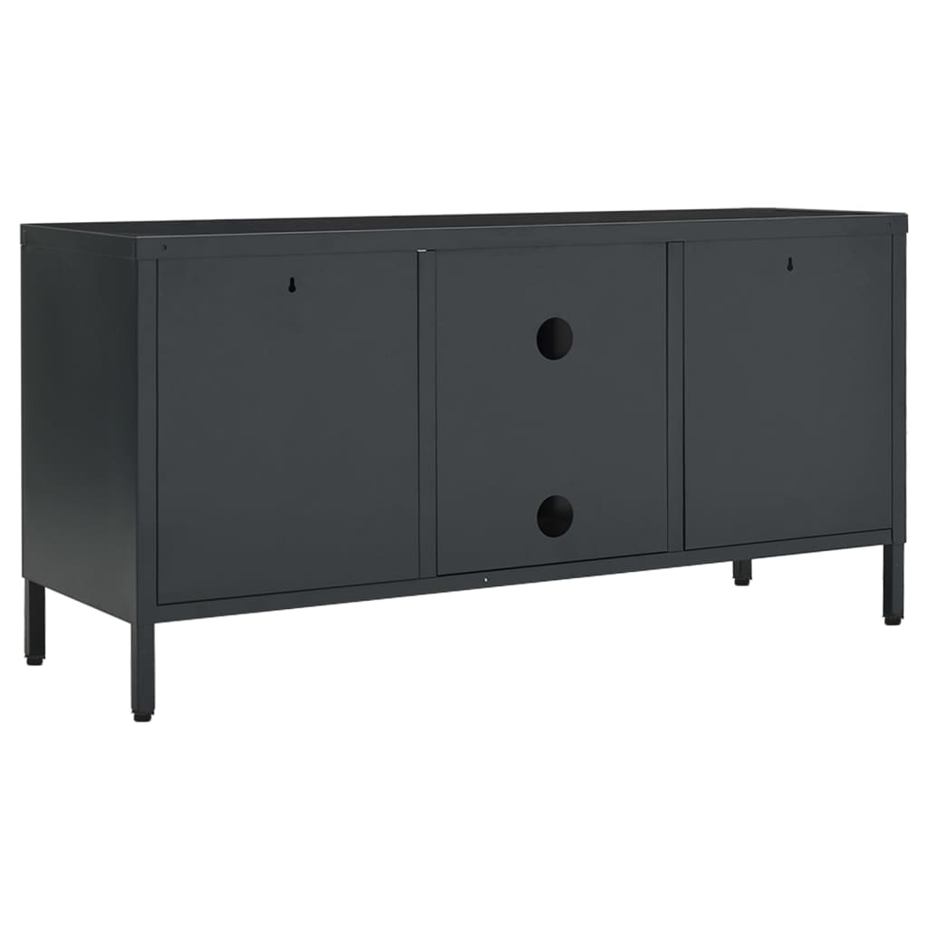 Tv Cabinet 105X35X52 Cm Steel And Glass