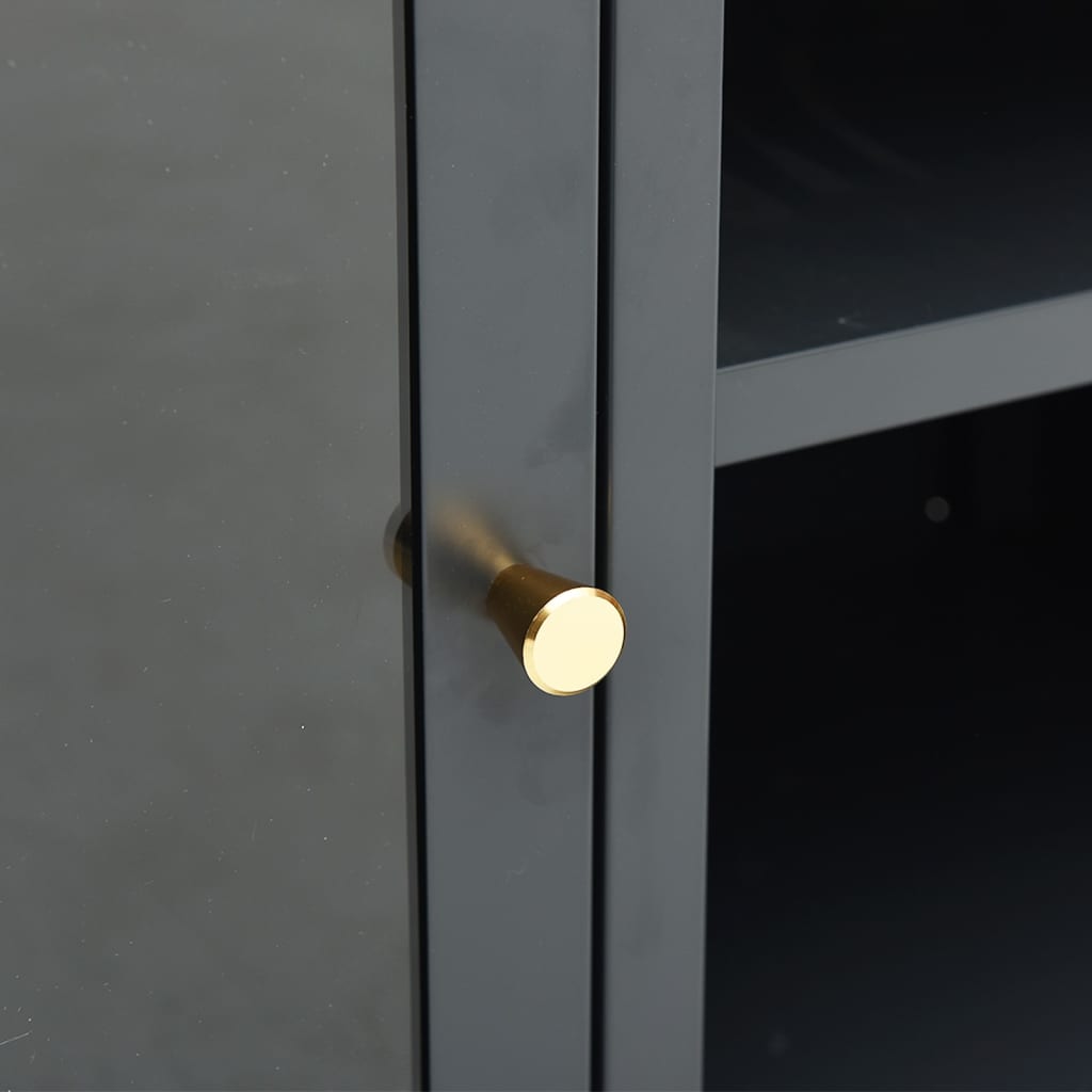 Tv Cabinet 105X35X52 Cm Steel And Glass