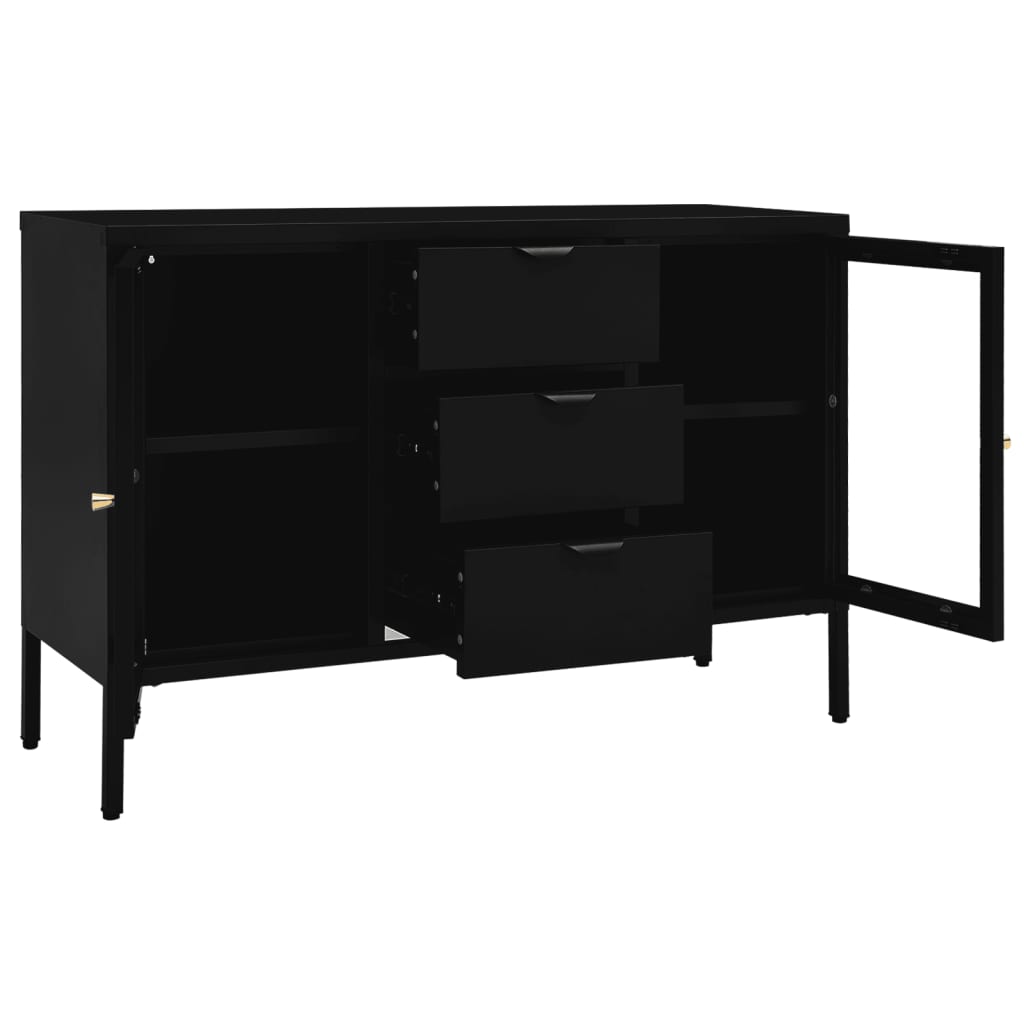Sideboard 105X35X70 Cm Steel And Tempered Glass