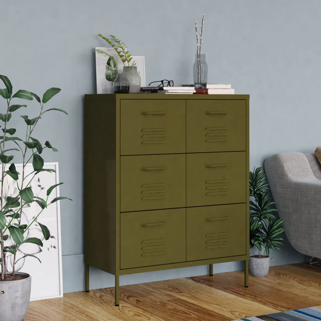 Drawer Cabinet 80X35X101.5 Cm Steel
