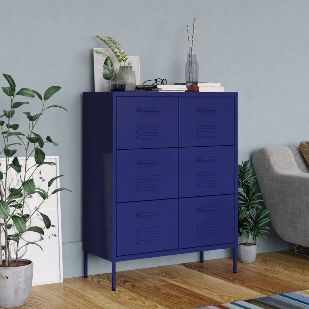Drawer Cabinet 80X35X101.5 Cm Steel