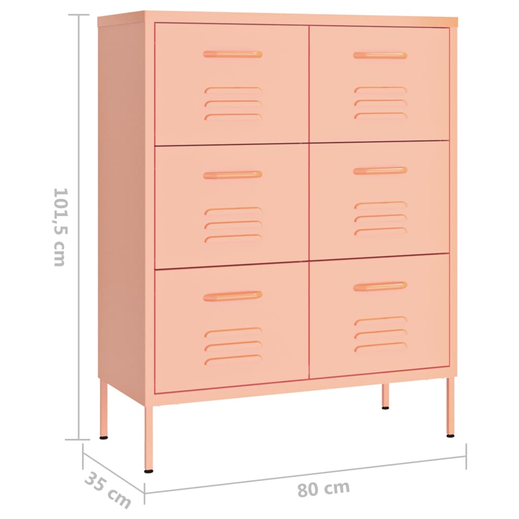 Drawer Cabinet 80X35X101.5 Cm Steel