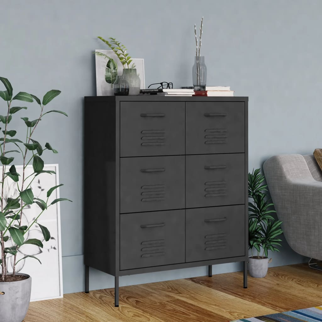 Drawer Cabinet 80X35X101.5 Cm Steel