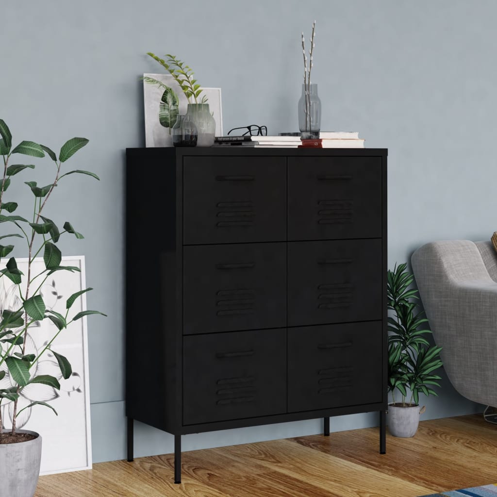 Drawer Cabinet 80X35X101.5 Cm Steel