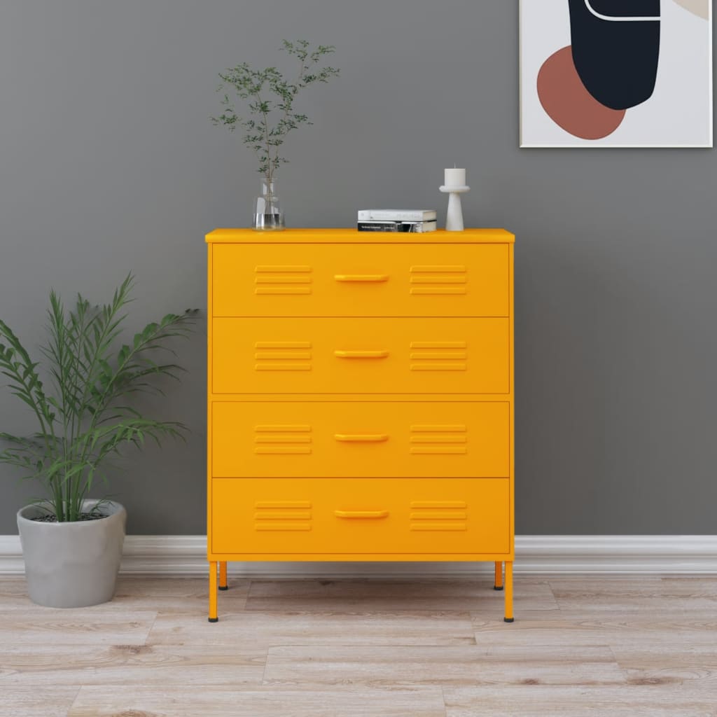 Chest Of Drawers 80X35X101.5 Cm Steel