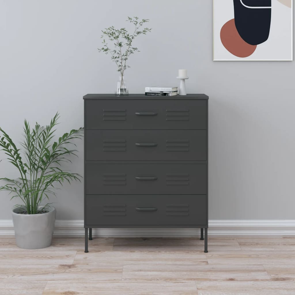 Chest Of Drawers 80X35X101.5 Cm Steel
