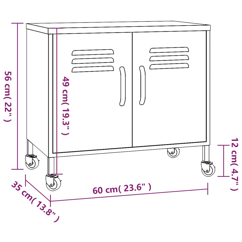 Storage Cabinet 60X35X56 Cm Steel