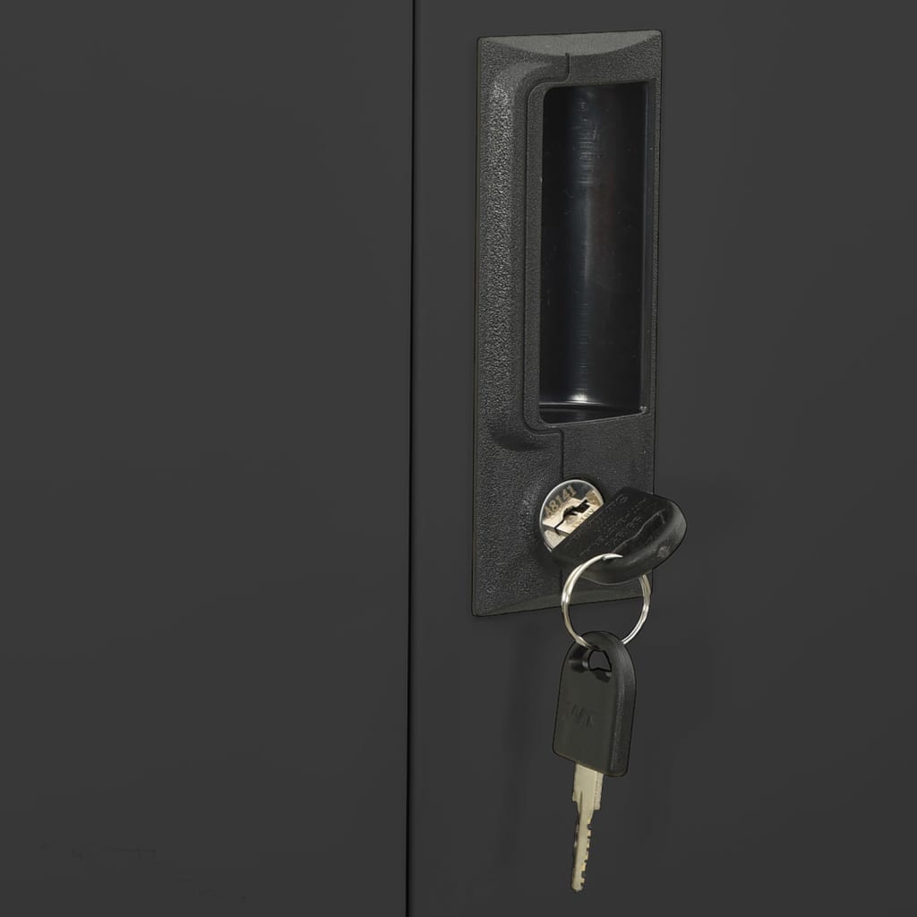 Office Cabinet 90X40X180 Cm Steel And Tempered Glass