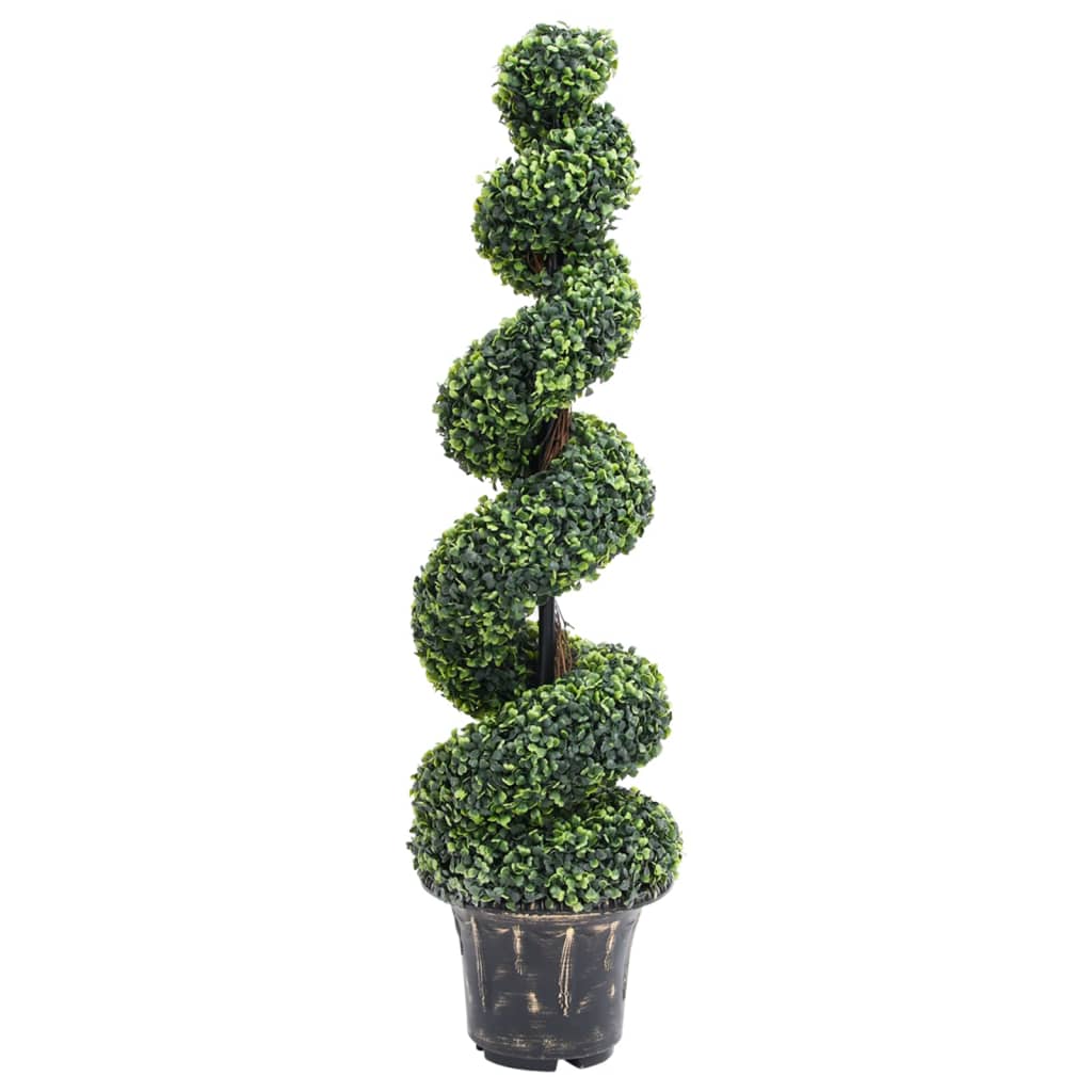 Artificial Boxwood Spiral Plant With Pot Green 59 Cm