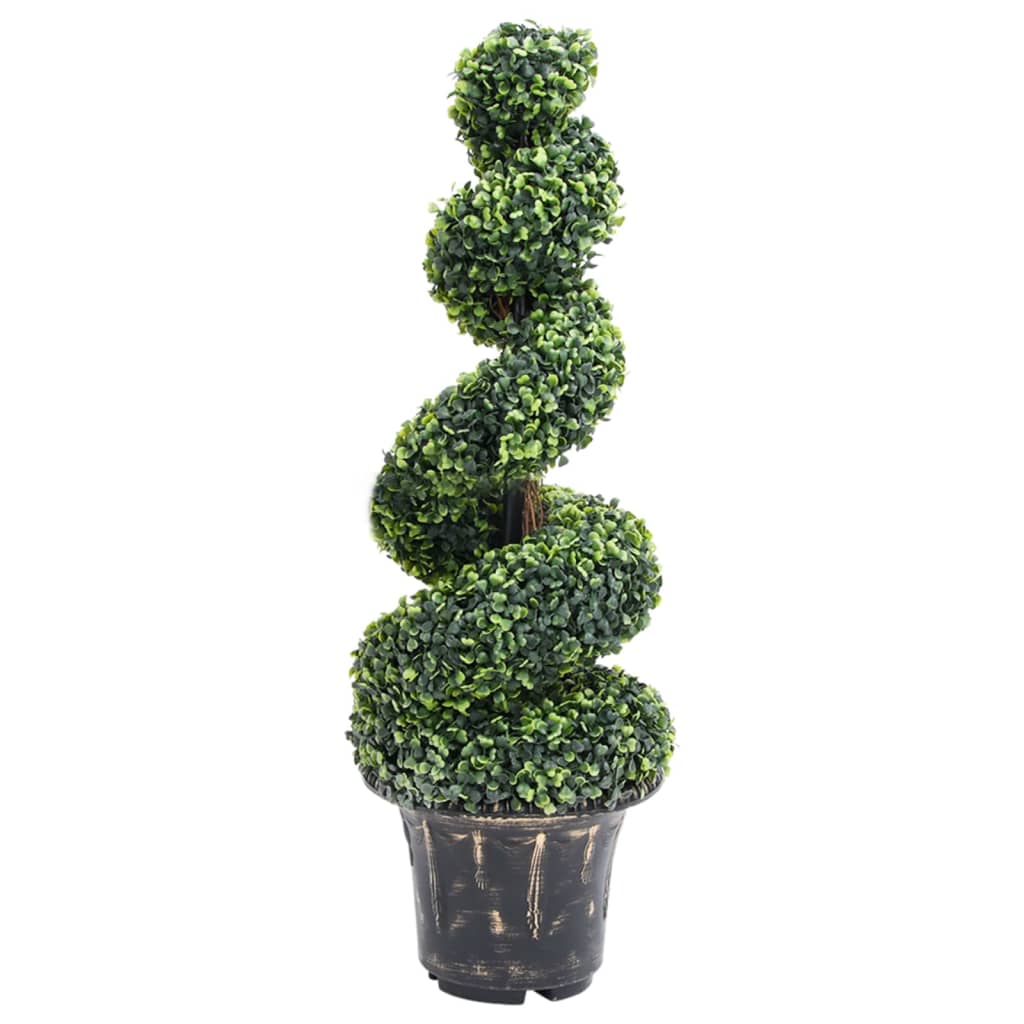 Artificial Boxwood Spiral Plant With Pot Green 59 Cm