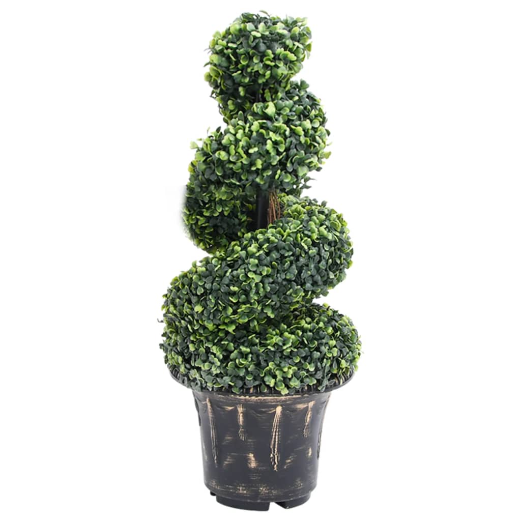 Artificial Boxwood Spiral Plant With Pot Green 59 Cm