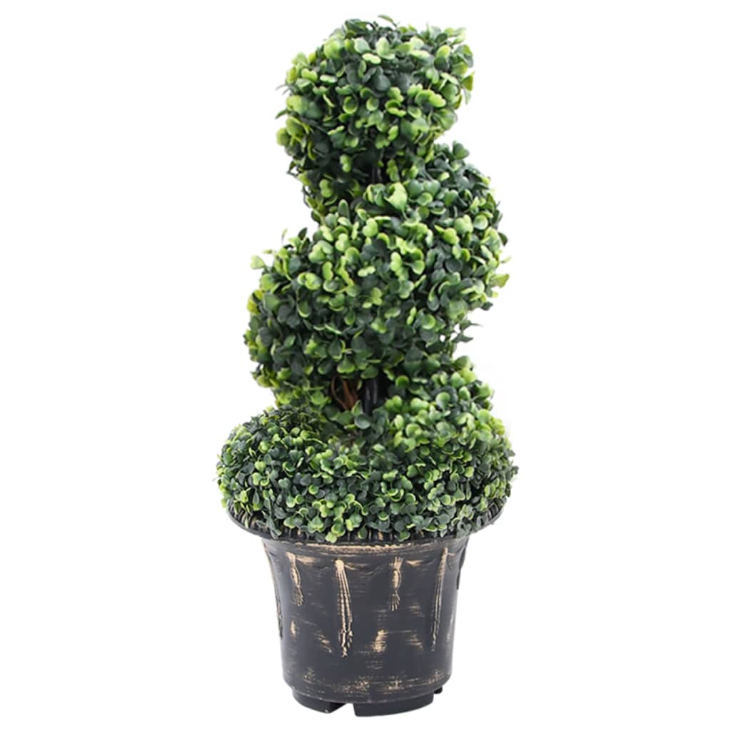 Artificial Boxwood Spiral Plant With Pot Green 59 Cm