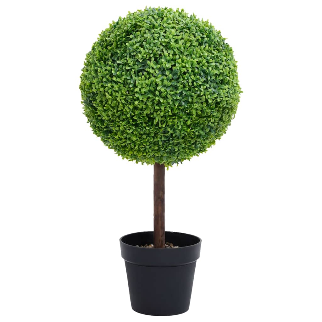 Artificial Boxwood Plant With Pot Ball Shaped Green 50 Cm