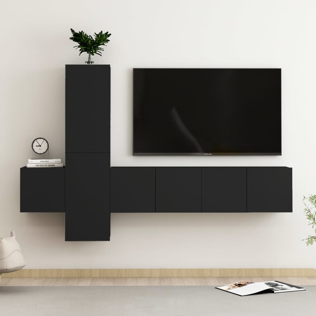 5 Piece Tv Cabinet Set Engineered Wood