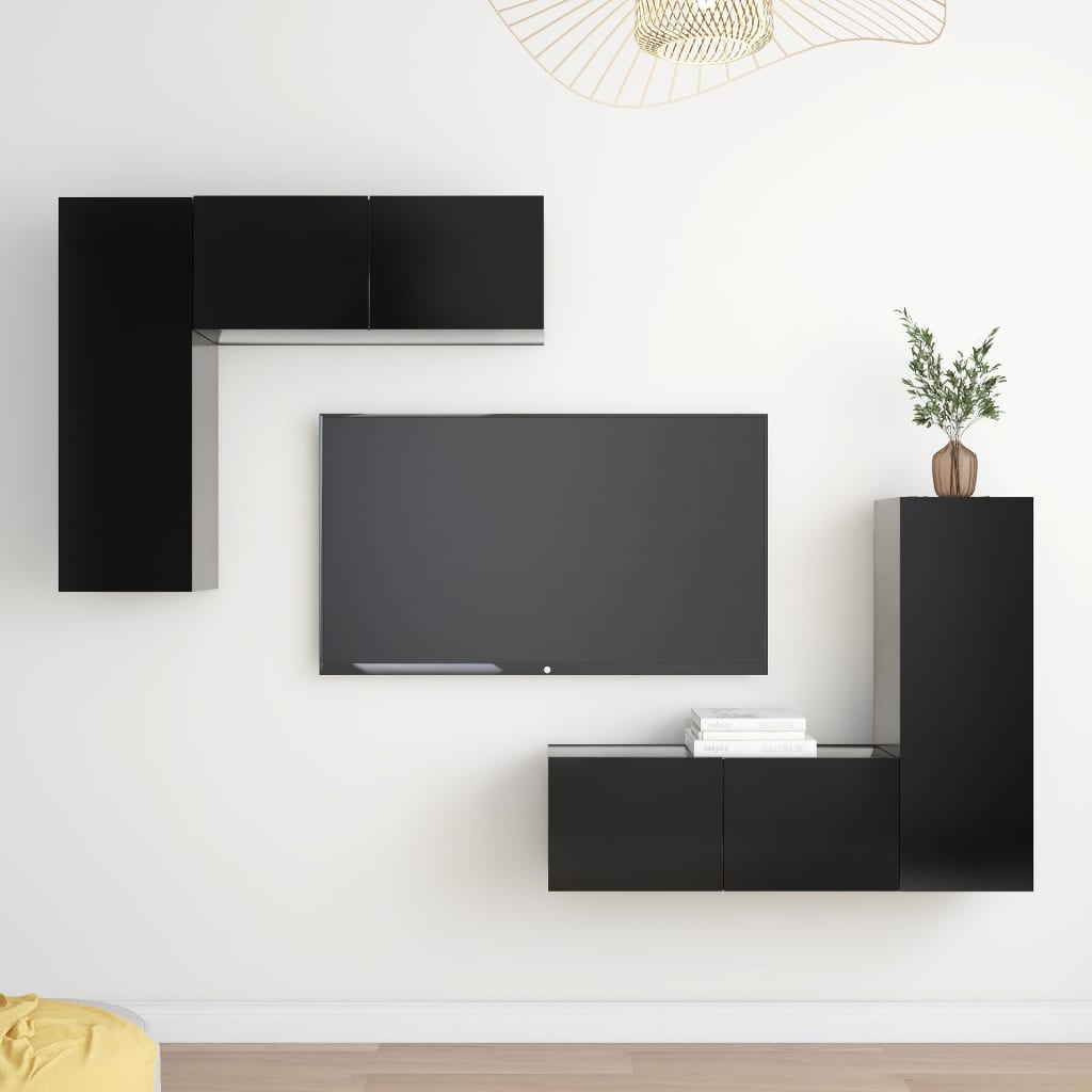 4 Piece Tv Cabinet Set Engineered Wood