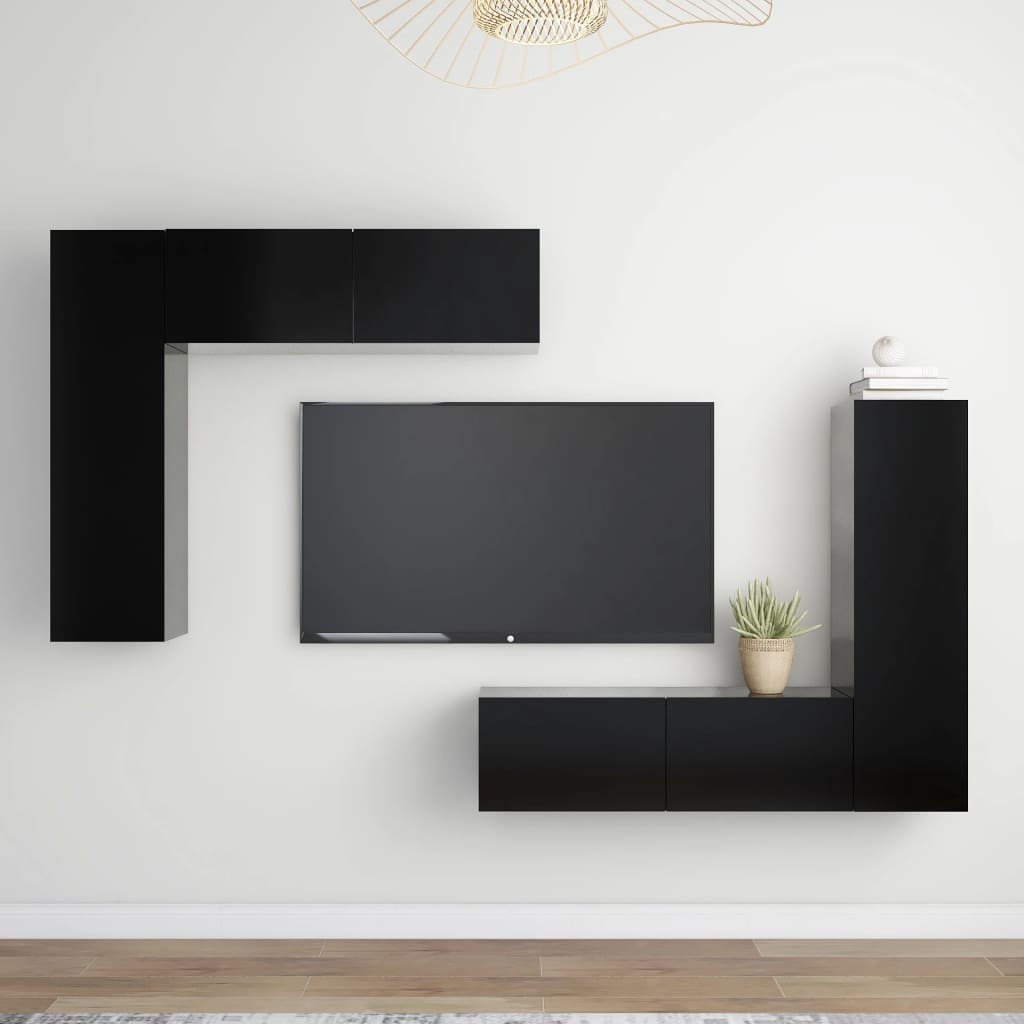 4 Piece Tv Cabinet Set Engineered Wood