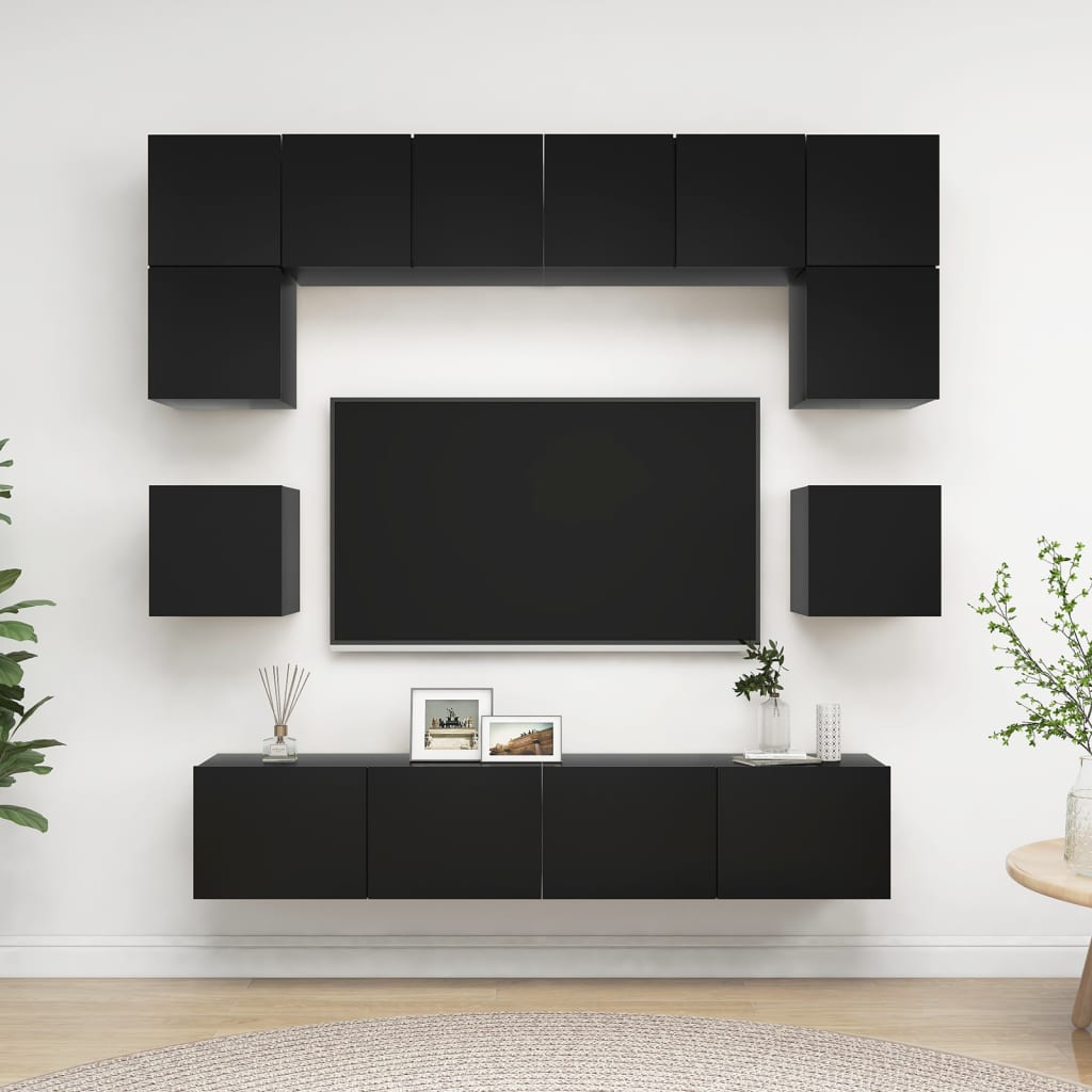 8 Piece Tv Cabinet Set Engineered Wood