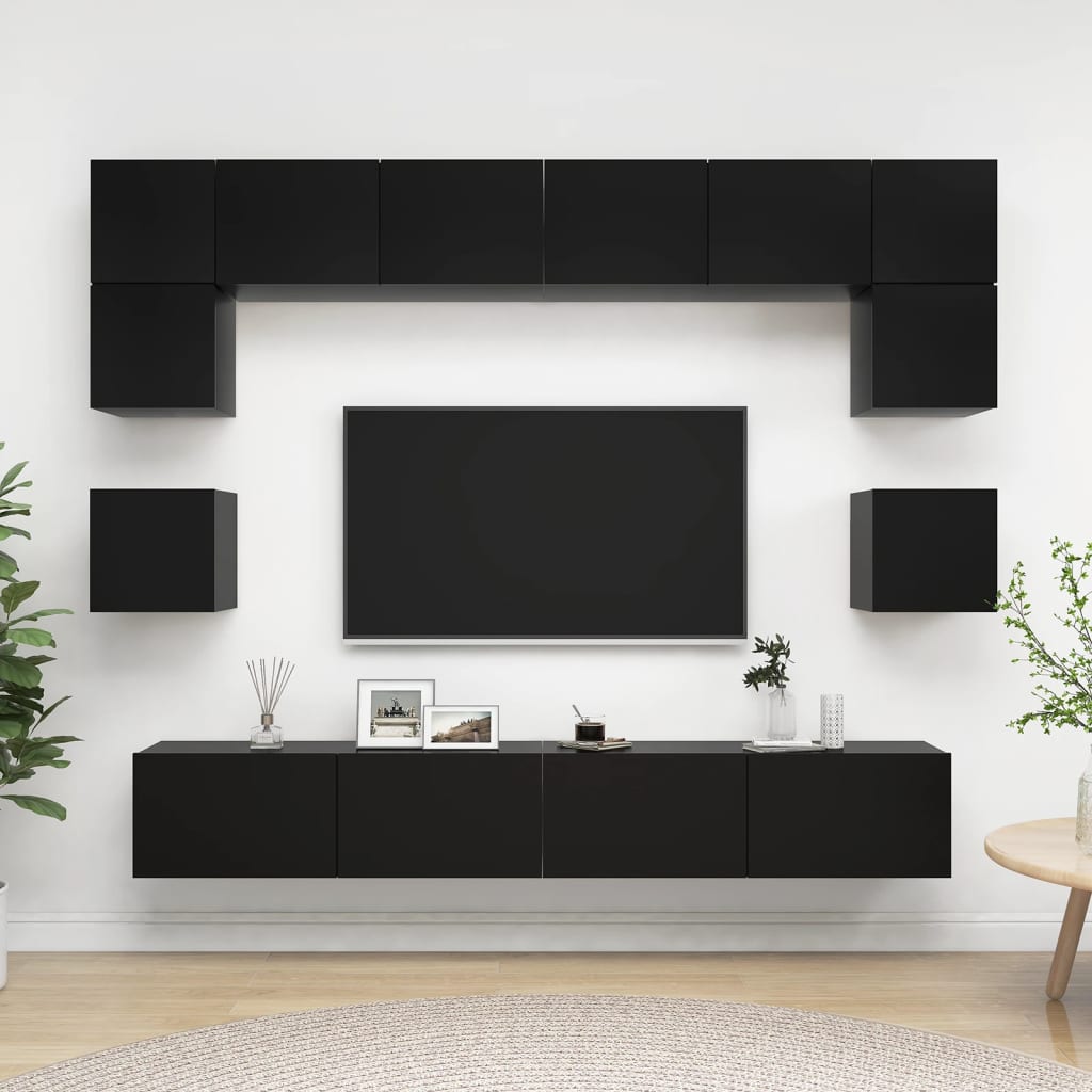 8 Piece Tv Cabinet Set Engineered Wood