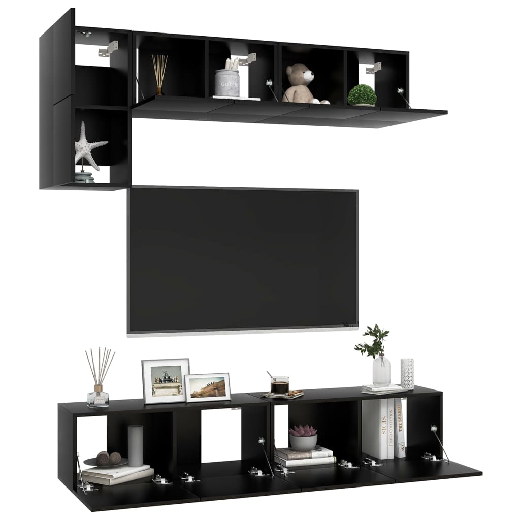 5 Piece Tv Cabinet Set Engineered Wood