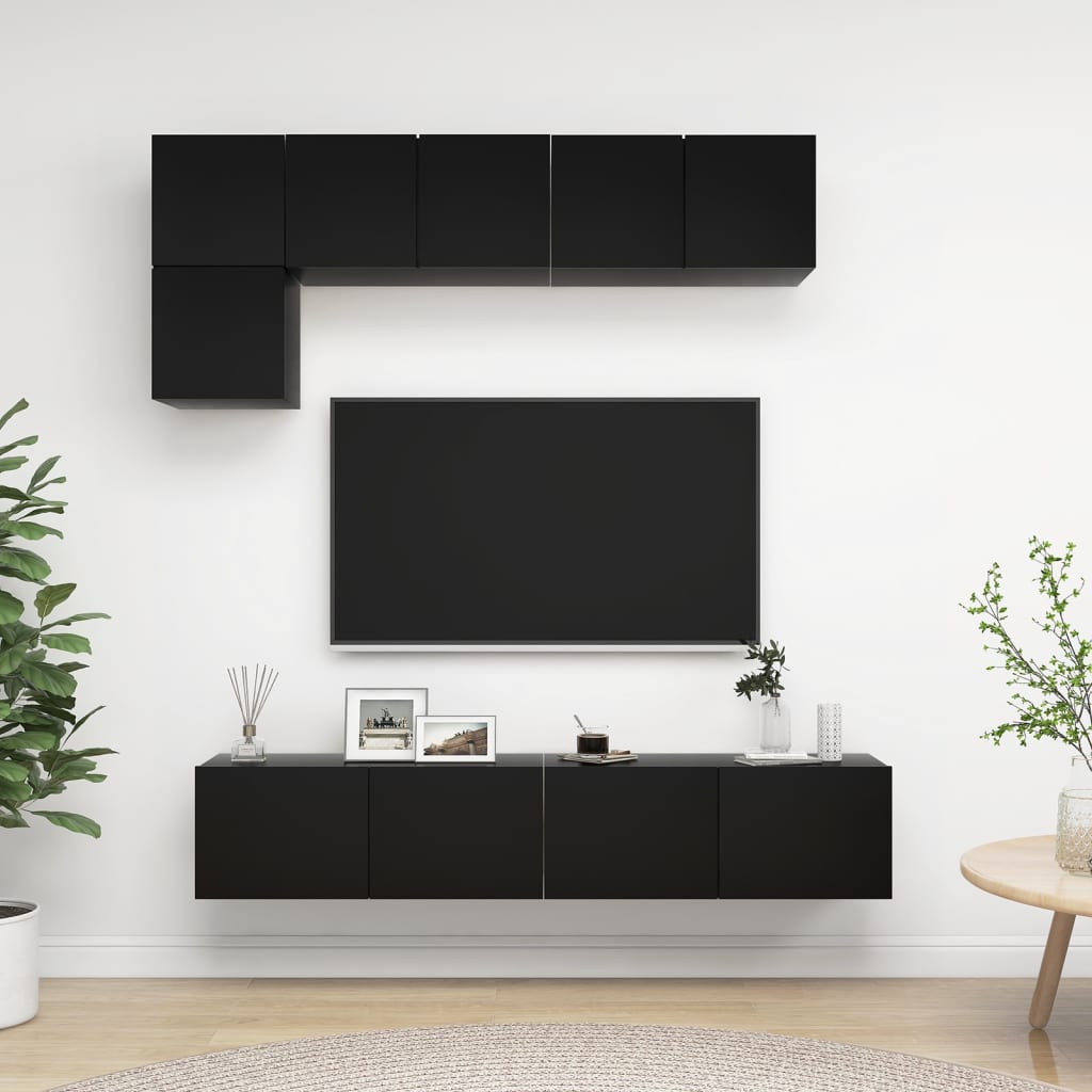5 Piece Tv Cabinet Set Engineered Wood