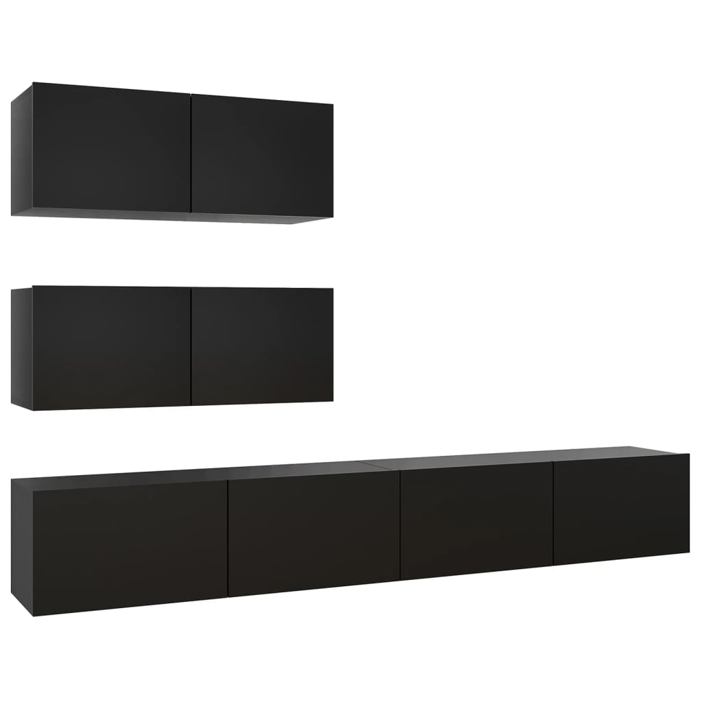 4 Piece Tv Cabinet Set Engineered Wood