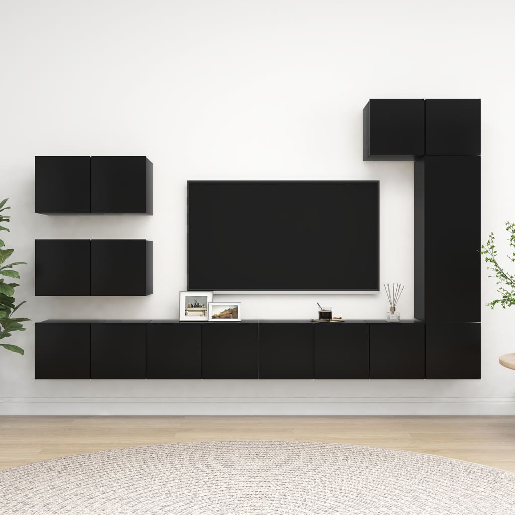 7 Piece Tv Cabinet Set Engineered Wood