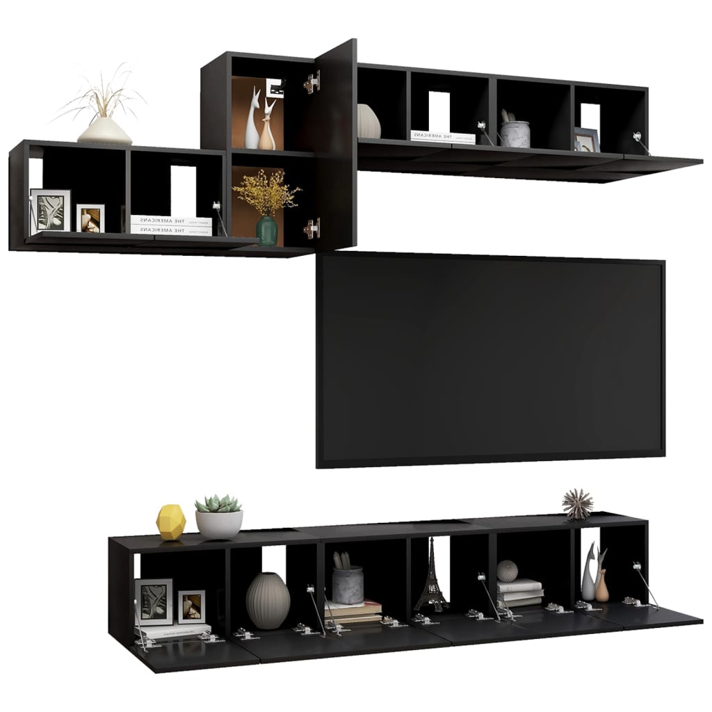 7 Piece Tv Cabinet Set Engineered Wood