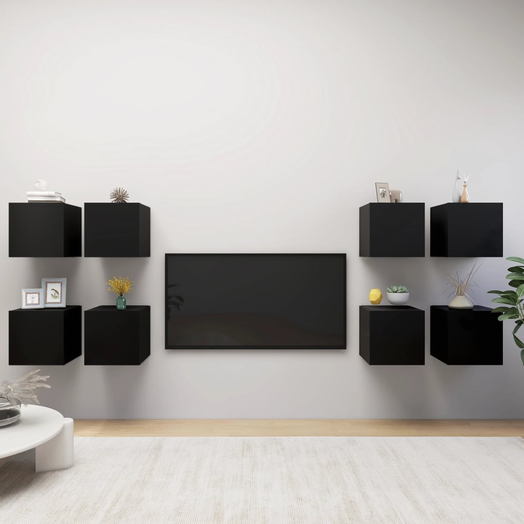 Wall Mounted Tv Cabinets 8 Pcs 30.5X30X30 Cm