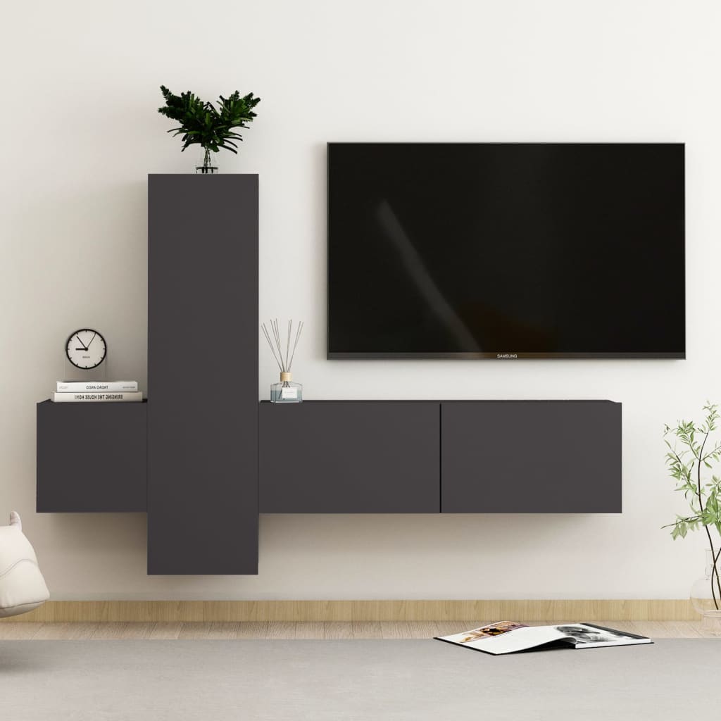 5 Piece Tv Cabinet Set Engineered Wood