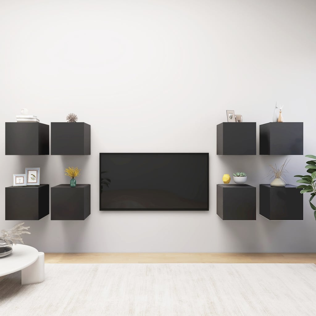 Wall Mounted Tv Cabinets 8 Pcs 30.5X30X30 Cm
