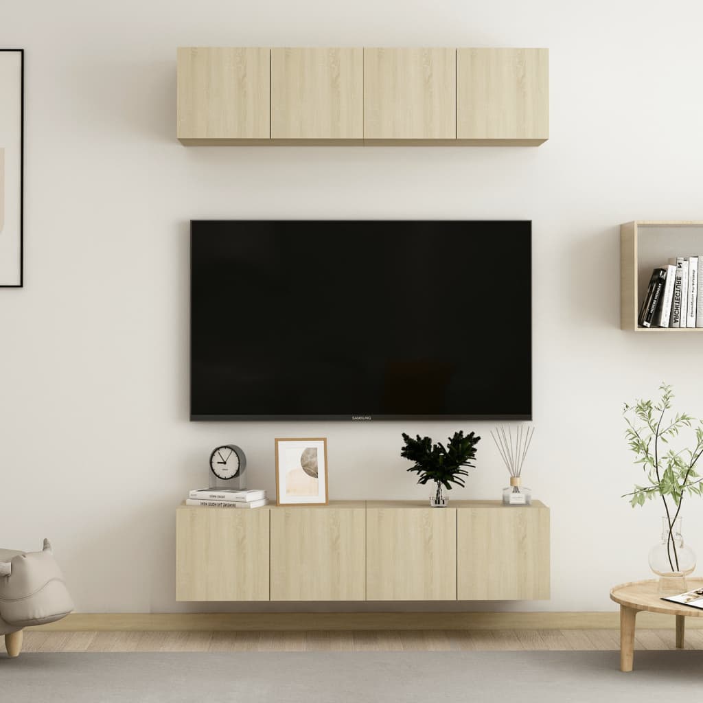Tv Cabinets 4 Pcs 80X30X30 Cm Engineered Wood
