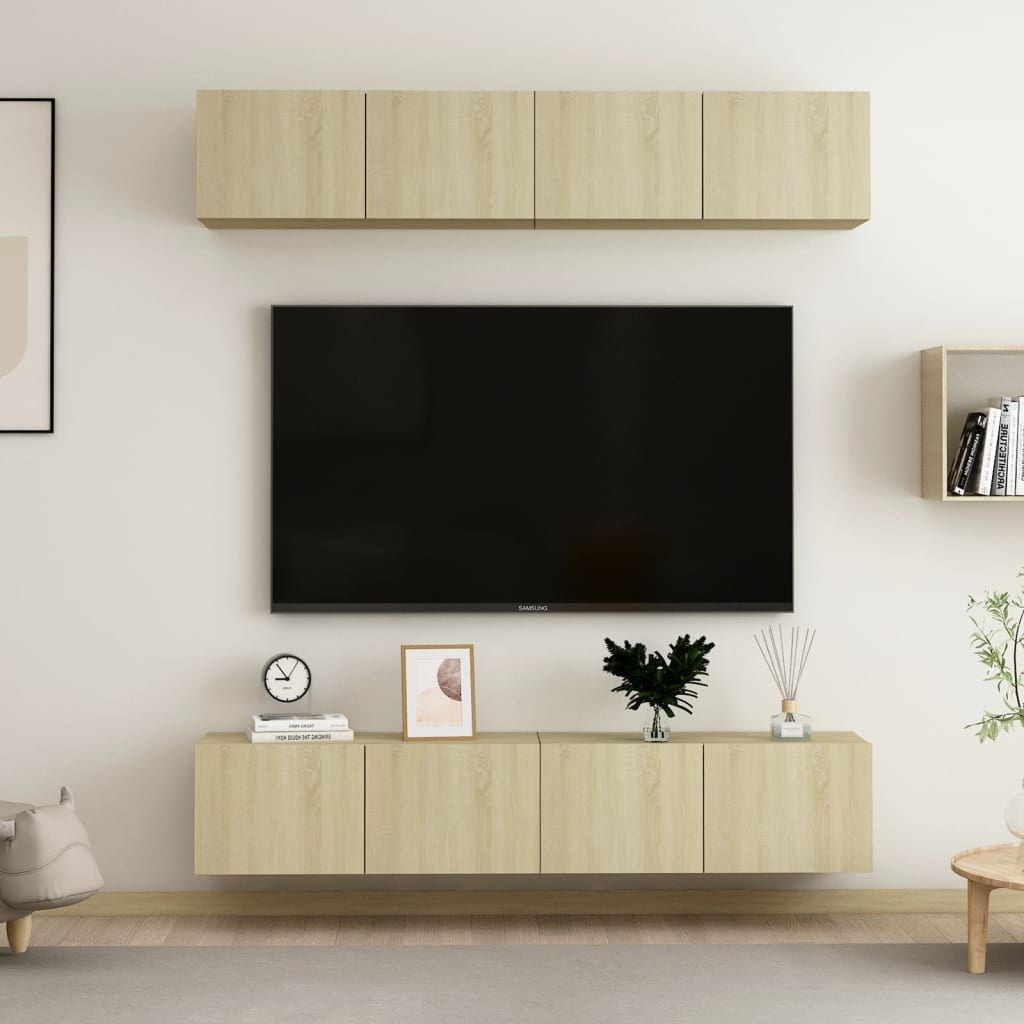 Tv Cabinets 4 Pcs 80X30X30 Cm Engineered Wood