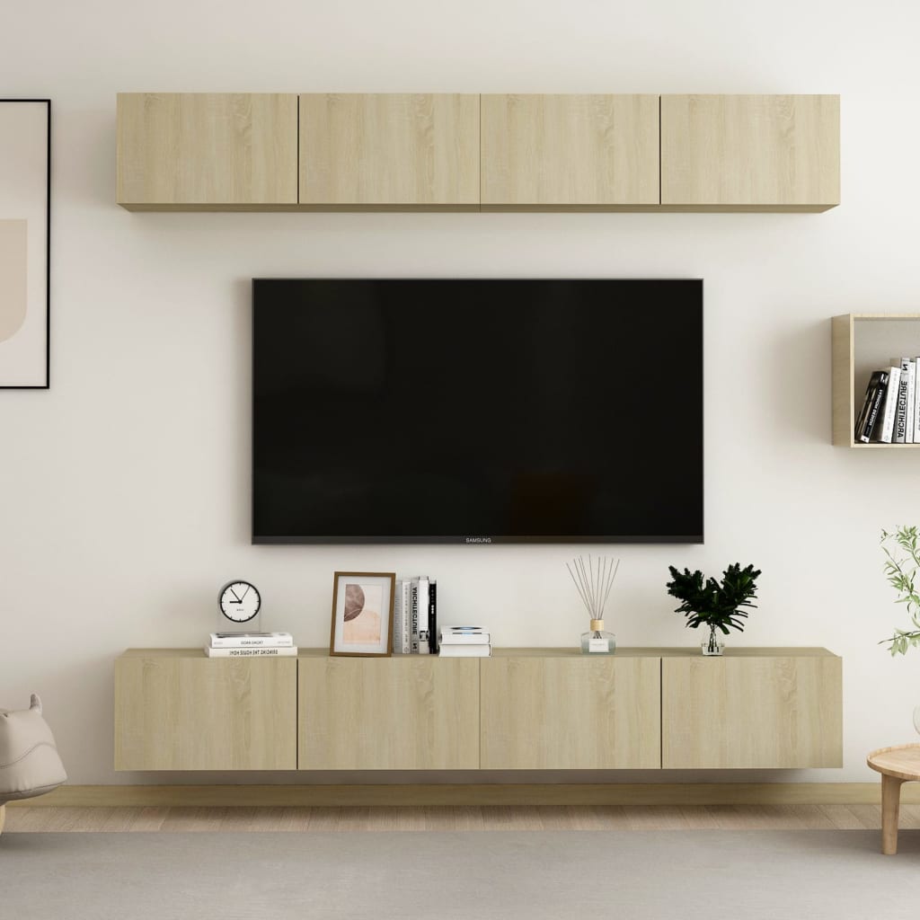 Tv Cabinets 4 Pcs 80X30X30 Cm Engineered Wood