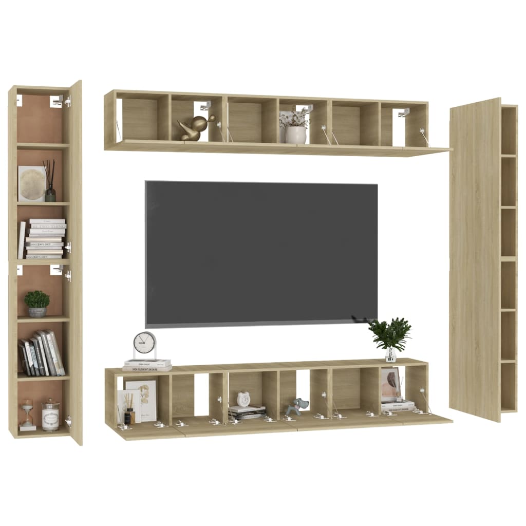 10 Piece Tv Cabinet Set Engineered Wood