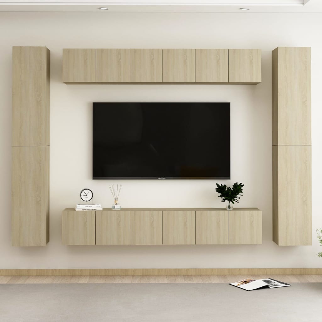 10 Piece Tv Cabinet Set Engineered Wood