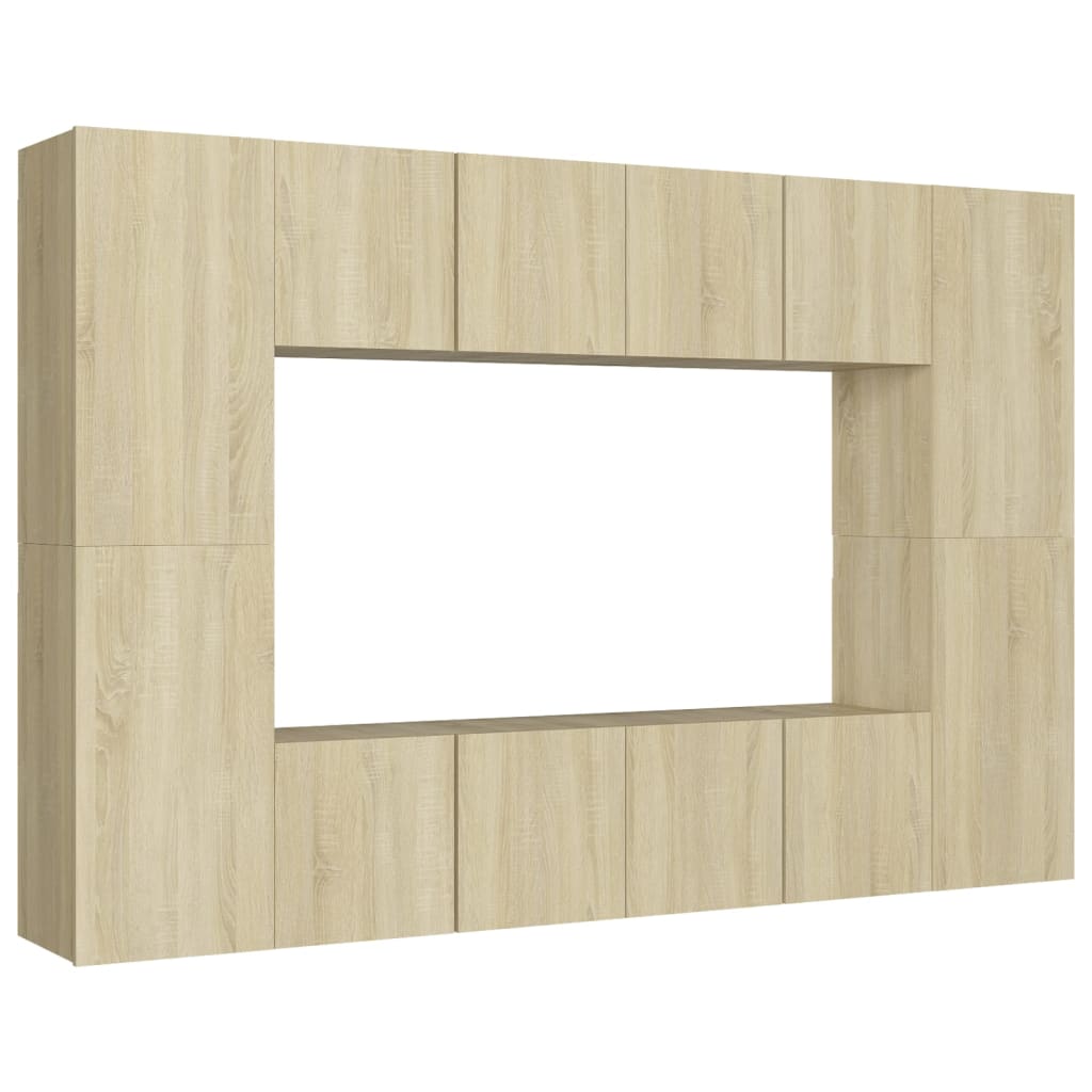 8 Piece Tv Cabinet Set Engineered Wood