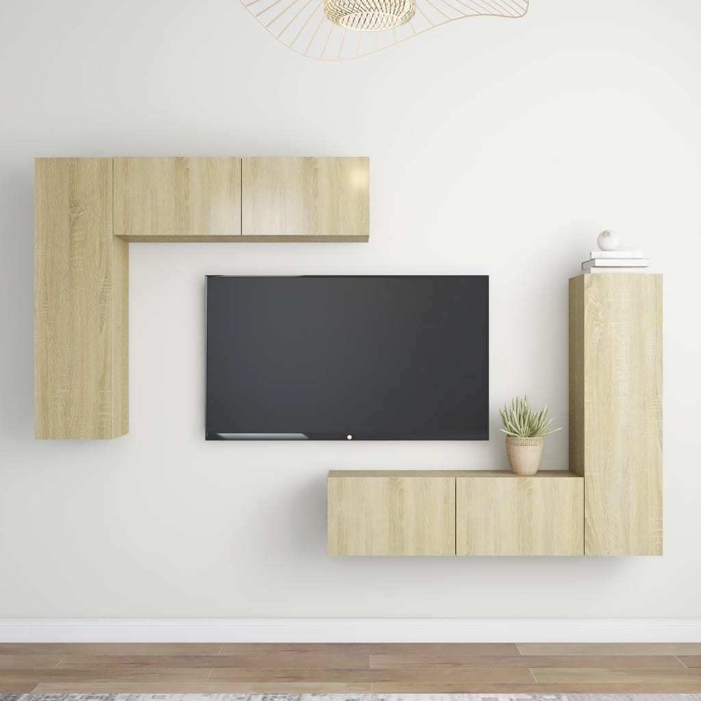 4 Piece Tv Cabinet Set Engineered Wood