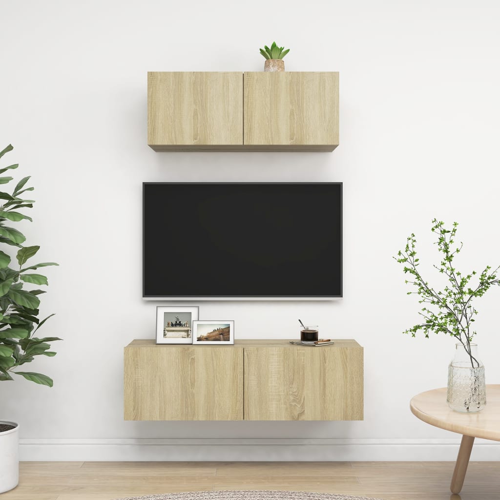 Tv Cabinets 3 Pcs Engineered Wood